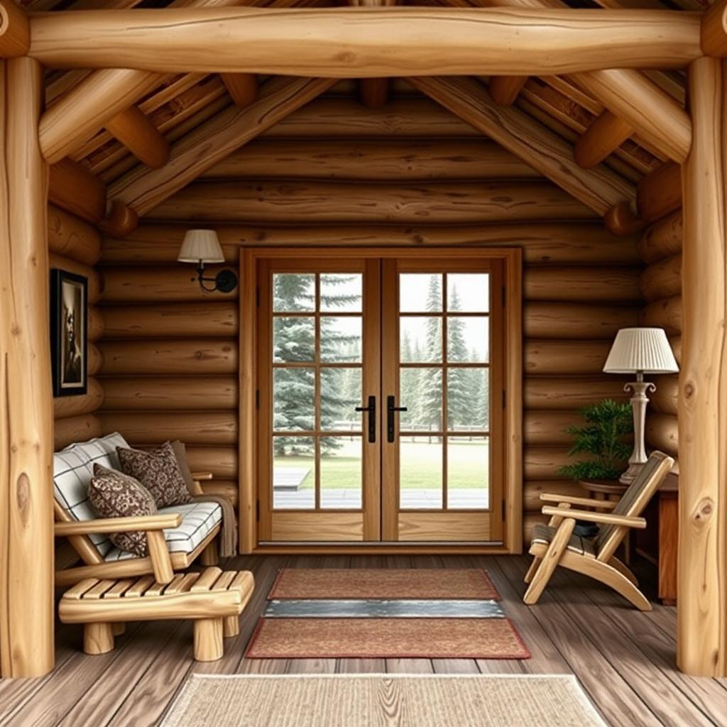 Баня из бревна большого диаметра